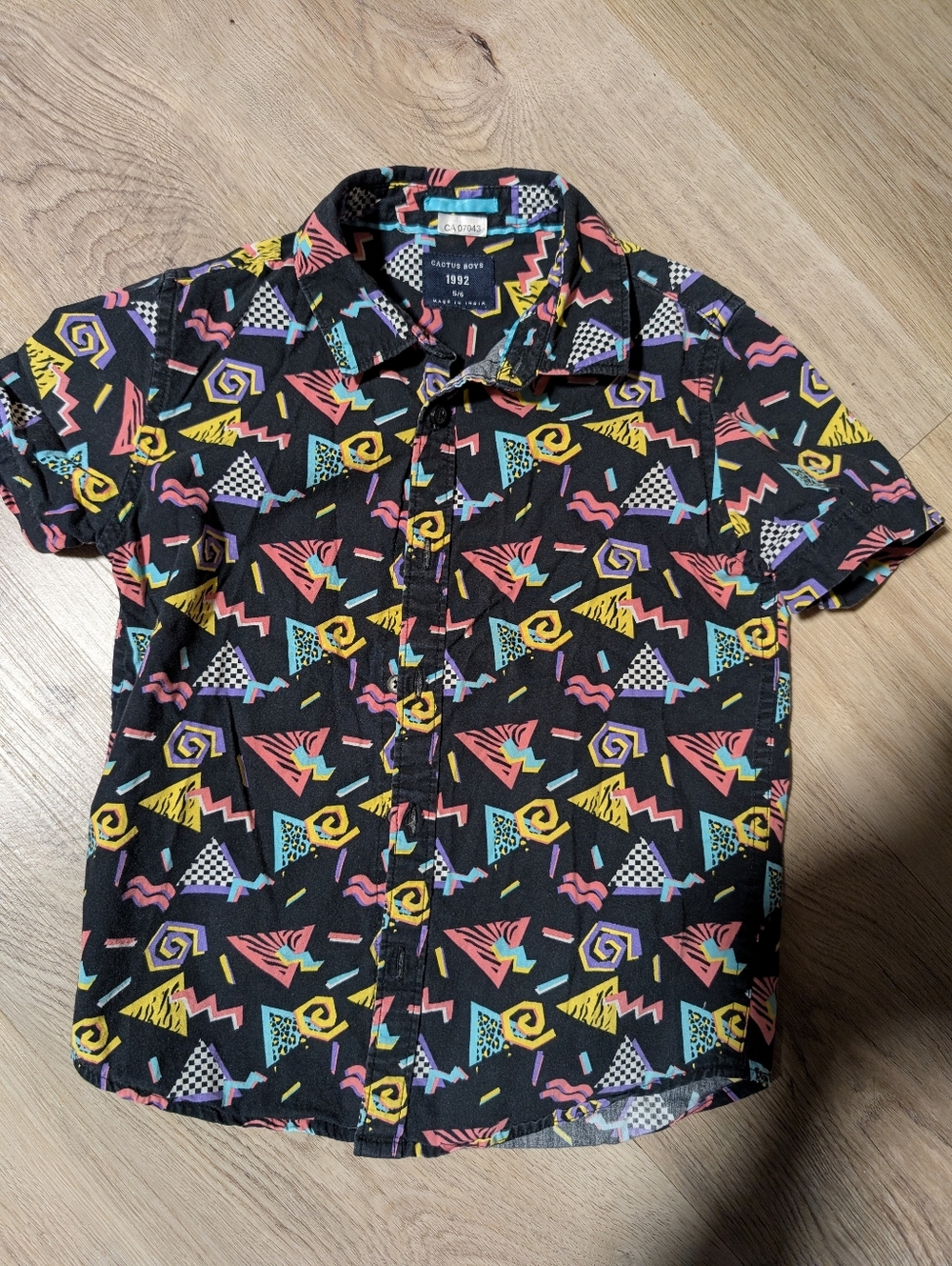 Boys 70s Style Button Up Shirt